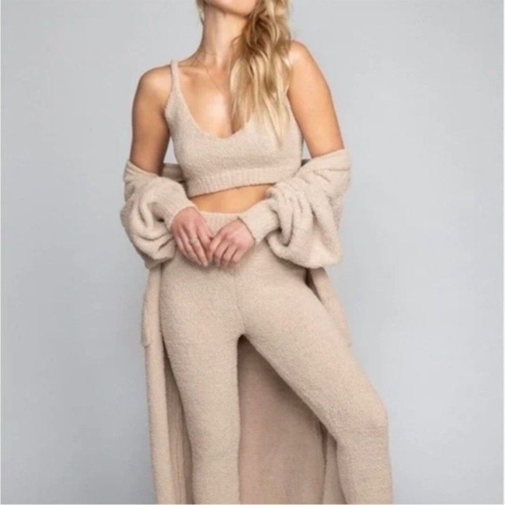 RESA Teddy Cropped Tank Top in Taupe S NWOT